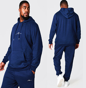 Conjunto de 2 piezas de Sudadera con capucha para hombre, jersey con logotipo bordado personalizado, talla grande, 380 gsm, chándal - Product Image 4