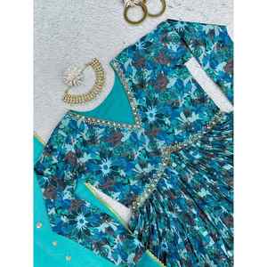 พิมพ์ดิจิตอลมัสลินที่น่าดึงดูดใจพร้อมด้วยงานตัดเย็บด้วยมือ - Product Image 4