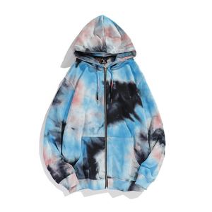 Sudaderas con Capucha Unisex al por Mayor, Personalizadas con Estampado Tie-Dye de Dibujos Animados, Bolsillos, Mezcla de Algodón Grueso de Alta Calidad, Felpa para Correr - Product Image 1