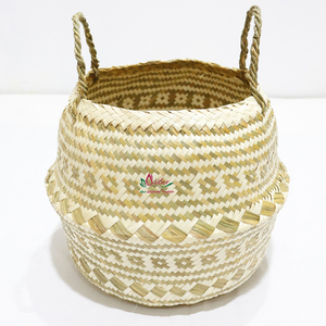 Cestas de Almacenamiento Multifuncionales Ecológicas Hechas a Mano con Mimbre Marino, Redondas, Tejidas, Estilo Moderno, con Asas, para Organización del Hogar, Paquete de 4 - Product Image 4