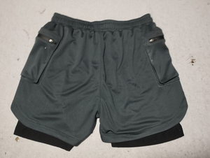 Wholesale Men's Solid Color Sport <b>Shorts</b> With Pockets Quick Dry Elastic Waist Mid Rise <b>Short</b> Length Activewear Workout Gym Wear - Product Image 3