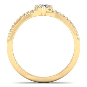 Anillo de Compromiso REYES Elegante con Moissanita de 0.35 Quilates, Oro Amarillo de 14K con Plata de Ley 925, Joyería de Boda para Mujer - Product Image 4