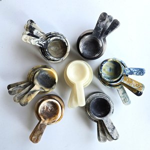 High Quality Handmade Marbled Resin Measuring Cups Set Stylish Baking Scoops <b>Coffee</b> Flour Sugar Kitchen Tools - Product Image 5