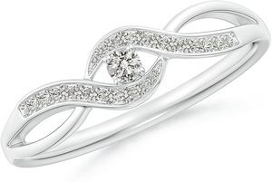 Lab Grown <b>Solitaire</b> Round Diamond Infinity Promise <b>Ring</b> in Sterling <b>Silver</b>/14K Solid Gold for Women April Birthstone Jewellery - Product Image 6