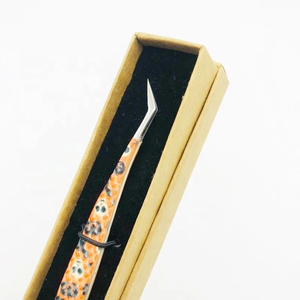 Pince à épiler professionnelle pour extensions de cils à 65 degrés, revêtement papier, poignée diamant, marque privée, en acier inoxydable, personnalisable - Product Image 6
