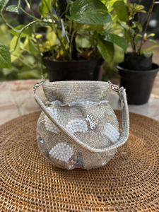 Mini Beaded <b>Sequin</b> Potli Bag Embellished Flap Closure Shoulder Strap <b>Handbag</b> for Women 1L Capacity Wedding Party Festive Evening - Product Image 4