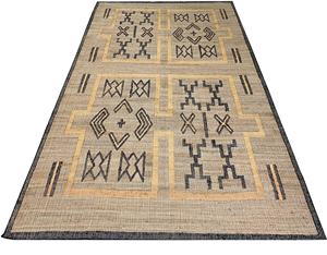 Tapis Kilim en jute tissé à la main de haute qualité fabriqué à la main avec la technique de tissage plat de conception de thème tribal fabriqué en Inde - Product Image 1