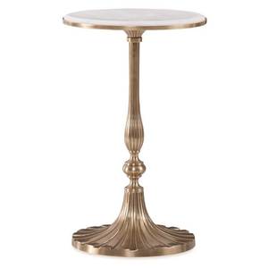 Table d'appoint colonne cannelée en fer de style vintage, table de chevet sur pied pour salon, table moderne - Product Image 1