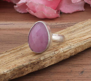 Bague en argent sterling 925 avec saphir rose naturel serti en bélière, pierre précieuse pour femme, plaqué or rose 18 carats, sans ternissement, pour les fêtes - Product Image 3