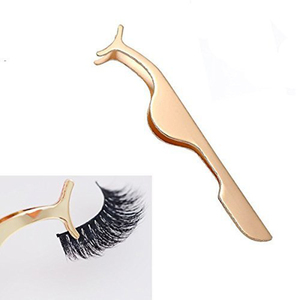 Pinzas Profesionales para Aplicar Pestañas Postizas, Pinzas Doradas para Extensión de Pestañas, Herramienta Cosmética para Fácil Colocación de Pestañas - Product Image 2