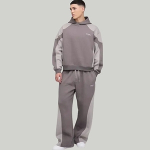 Conjunto Deportivo Unisex, Ropa Deportiva para Correr, Pantalones Acampanados con Doble Cintura, Sudadera con Capucha y Estampado de Diamantes de Imitación - Product Image 1