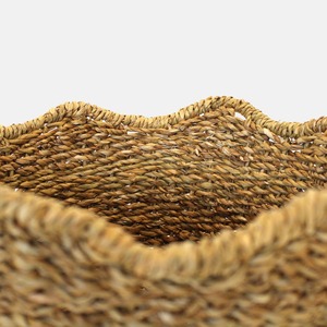 ตะกร้าเก็บของขอบลายหอยเชลล์จากหญ้าทะเลธรรมชาติ ตะกร้าเก็บของทำมือ ขายส่ง เป็นมิตรกับสิ่งแวดล้อม ผลิตในเวียดนาม - Product Image 5