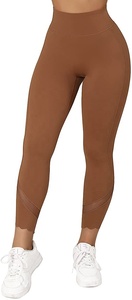 New Arrival Women's Solid <b>Pattern</b> High-Waisted Workout Yoga Pants Summer Fitness Scrunch Butt Lifting Mesh <b>Leggings</b> - Product Image 2