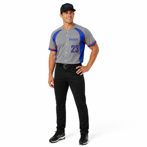 Ensemble uniforme de baseball personnalisé par sublimation avec boutons, maillot de baseball pour hommes et jeunes équipes avec pantalon, vêtements de sport respirants et à séchage rapide - Product Image 3