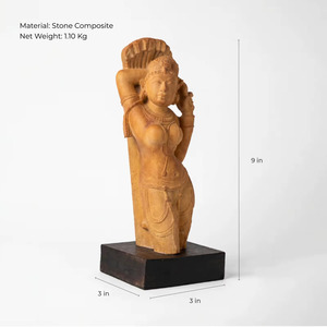 Escultura de Alasa Nayika |   Réplica de Museo del Arte del Templo Indio de Belleza Celestial del Siglo X, Acabada a Mano - Product Image 5