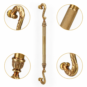 Poignée de porte en laiton massif Premium Helios |   Poignée de porte d'entrée principale d'hôtel moderne de 24 pouces, luxe - Product Image 2