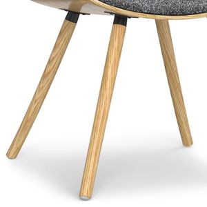 Sedia da pranzo Malden in legno curvato grigio/marrone chiaro, elegante e confortevole per il tuo spazio pranzo - Product Image 6