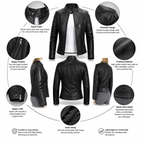 Veste en cuir véritable pour femme, sur mesure, style motard, vente en gros, fabricant, grandes tailles, respirante, hiver