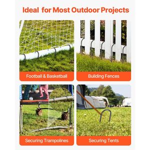 Ancoraggi a terra in acciaio zincato per impieghi gravosi da 10 pollici, a forma di U, con diametro di 0,32 pollici, puntali a scalpello, resistenti alla ruggine - Product Image 6