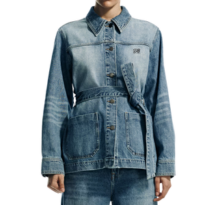 Veste en jean décontractée pour femme, manches longues, boutonnée, coupe classique, légère, style streetwear, pour le printemps, l'automne et le quotidien - Product Image 1