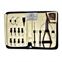 Kit d'outils professionnels personnalisables pour extensions capillaires en acier inoxydable or rose avec pinces, aiguilles, clips et boucles à anneaux, étui de haute qualité