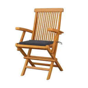 เก้าอี้พับจากไม้สักทำโดยช่างฝีมือที่มีการออกแบบที่เรียบง่ายสำหรับสวนด้านหลังของบ้าน - Product Image 2