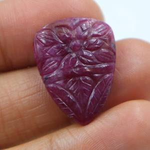 พลอยทับทิมแดงธรรมชาติแกะสลักทรงคาโบชอง พลอยทับทิมแกะสลักขัดเรียบ ขายส่งจากผู้ผลิตสำหรับอัญมณีทำเครื่องประดับ - Product Image 1