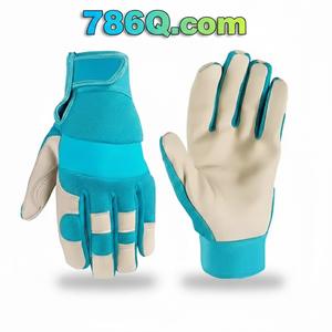 Gant en cuir pour femmes Gants de travail et de jardinage hybrides avec résistance à l'eau et inserts en néoprène Gants de sécurité - Product Image 1
