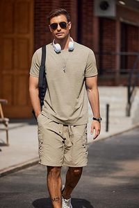 T-shirt en coton doux pour homme - T-shirt uni décontracté et habillé à col rond, T-shirt homme confortable de qualité supérieure coupe classique - Product Image 3