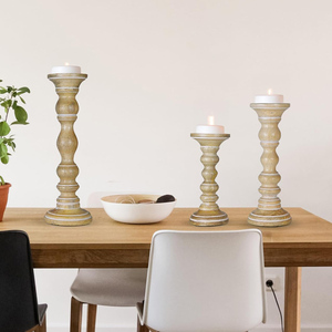 Wooden Candle Holders Premium Quality Set of 3 Mango Wood for Home and Church Decor Candle Stand for Online Sellers Low MOQ - Product Image 5