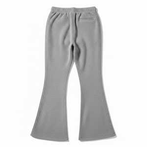 Pantalon évasé taille basse coupe droite personnalisé pour femme, en molleton/coton, pour yoga et danse, couleur unie, longueur intégrale, 300g, leggings d'hiver - Product Image 2