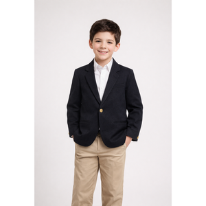 Blazer noir texturé formel pour garçons - Product Image 1