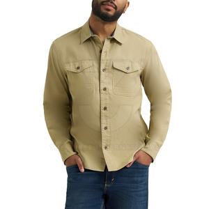 Camisas de Hombre de Algodón Transpirable de Primera Calidad, Diseño Personalizado, Casuales de Primavera, Secado Rápido, Ecológicas, Tejido de Punto de 320g, MOQ Bajo - Product Image 4
