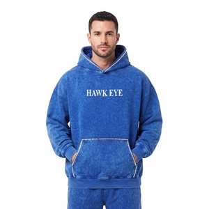 Sudadera con Capucha para Hombre, Estilo Vintage, Lavado Ácido, con Pedrería, Personalizada, Oversize, de Algodón - Product Image 5