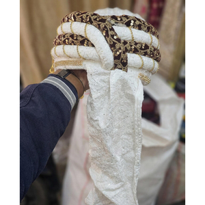 Pagdi artesanal para novio, joyería de moda para novio, turbante Safa Kilangi para boda. - Product Image 4
