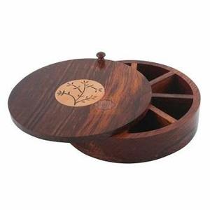 Caja organizadora rectangular de madera hecha a mano para té, especias y almacenamiento de cocina, hecha en India, anillos de moda, joyería de moda. - Product Image 3