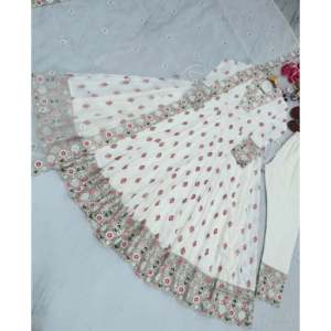 Women's Beautiful Anarkali Gown Dupatta Bottom <b>Set</b> - Product Image 1