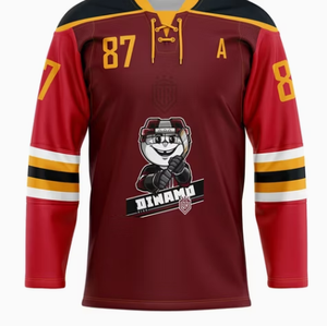 Maillot de hockey sur glace personnalisé, respirant, à séchage rapide, en polyester, nom de l'équipe, numéro du joueur, manches longues, col en V, vêtements de sport - Product Image 6