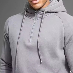 Custom Men's Quarter Zip Hoodie | Heavyweight 340g Woven Fabric Winter <b>Sweatshirt</b> | Casual Outdoor Pullover for Men - Product Image 4