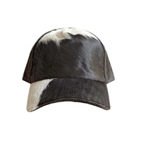 Casquettes de baseball en cuir de vache faites à la main |   Personnalisé en cuir de vache naturel noir/blanc, style sportif et professionnel, 7 panneaux, respirant et imperméable