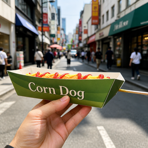 Biodegradable Eco-Friendly Custom Color <b>Bakery</b> Dessert Lukumades Fast Food Packaging Kraft Paper Hot Dog Corn Dog Churros <b>Box</b> - Product Image 1