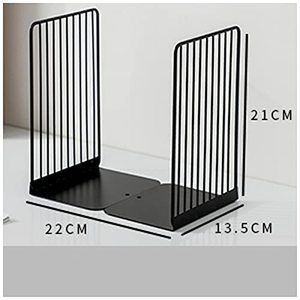 Serre-livres sophistiqués en fer noir avec revêtement décoratif pour une présentation élégante au bureau ou à la maison - Product Image 6