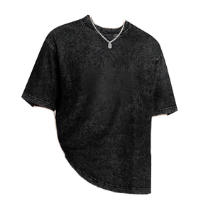 Camiseta de Hombre al por Mayor con Lavado Ácido, Estampado por Sublimación, Tela de Algodón y Felpa, Transpirable, Corte Regular, Estilo Casual Urbano Hip Hop - Product Image 4