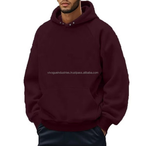 Custom Embroidered Hoodie OEM Heavyweight 400GSM Fleece Oversized <b>Pullover</b> Private Label <b>Men</b> Streetwear Wholesale - Product Image 2