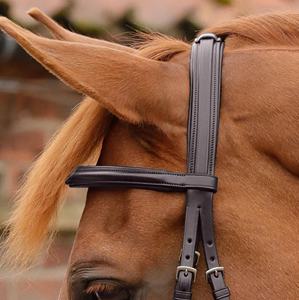 Brida de caballo de filete suave anatómica Ecuestre para exteriores de cuero italiano de alta calidad personalizable por elección profesional - Product Image 2