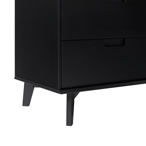Commode moderne en teck massif de haute qualité, couleur noire, pour chambre à coucher - Product Image 5