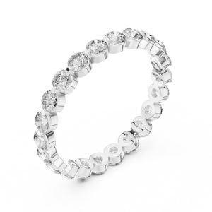 Anillo de Eternidad Grande y Redondo con Diamantes Cultivados en Laboratorio, Plata 925, Unisex, Color E, Corte Brillante, Regalo de Aniversario de Lujo - Product Image 4