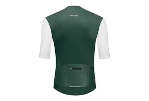 Maillot de cyclisme personnalisé vert et blanc à manches courtes, 100% polyester, respirant, séchage rapide, vêtements de sport pour équipe de course sur route - Product Image 3