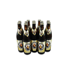 Auténtica Cerveza de Trigo Franziskaner Weissbier Naturtrüb, 20 Botellas de Vidrio de 0.5L, Cerveza de Trigo Hefe, 5 Por Ciento de Alcohol por Volumen, Caja Reutilizable, Venta al Por Mayor - Product Image 1