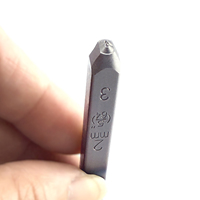 Set di punzoni numerici tedeschi da 2 mm 0-9 (9 pz) 6 come 9 DIN 1451 Cr-V 6150 HRC 58-62 per marcatura parti, gambo da 6,35 mm, OEM/ODM Taiwan